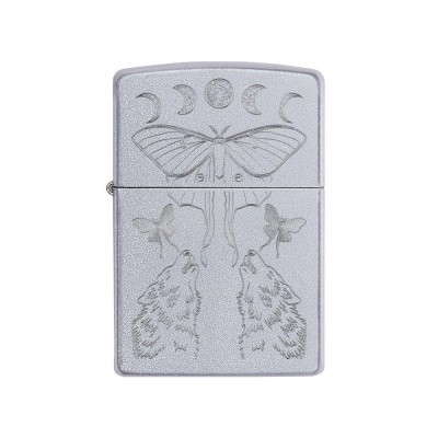 Zippo Butterfly and Wolf Design 49591